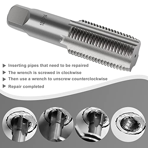 Rohrgewindebohrer - 1/2 Außengewinde Maschinengewindebohrer - DEANKEJI Silber Kohlenstoffstahl Gewindeschneider - für die Reparatur von Rohrgewindeverbindungen