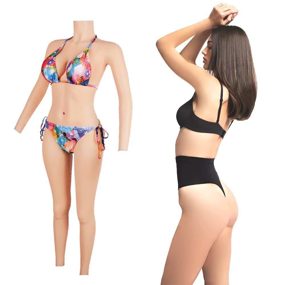 Peikey Silicone Breastplate C CUP Bodysuit with Arms for Crossdressers Drag Queen Cosplay