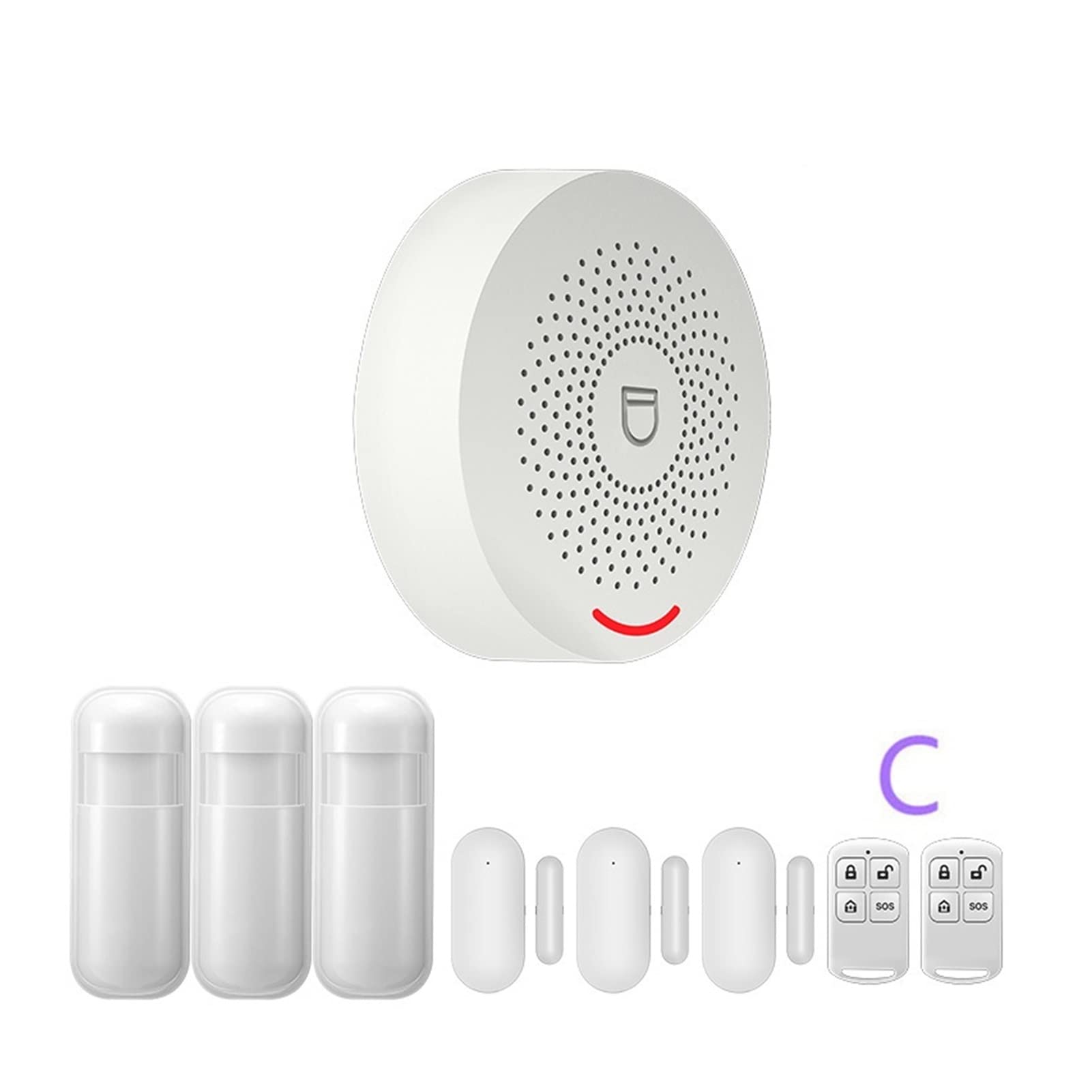 Kit Allarme Casa, WI-FI di sicurezza allarme intelligente con sensore della porta Smart Life & Tuya Controllo app compatibile(G)