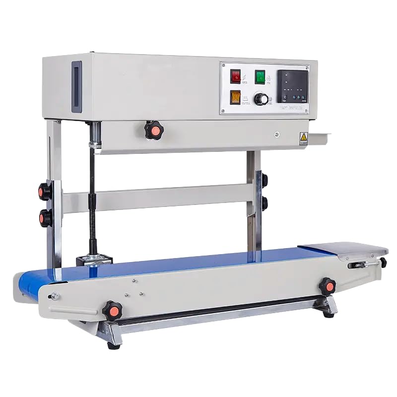 Sellador de banda de calor continuo de acero inoxidable para bolsas de plástico, máquina de sellado vertical