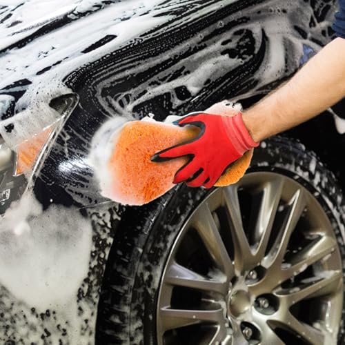 Image of Tanlade 4 Pcs Large Car Wash Sponge, Foam Sponge for Clean, Orange
