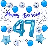 🎈 Decoración de cumpleaños lista para usar en pocos minutos. Los globos se pueden llenar con aire. La válvula se cierra de forma autónoma y mantiene el aire hasta 8 días.