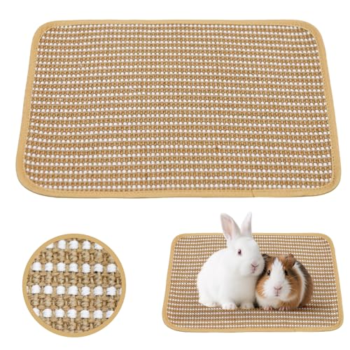 KEPYDRMTF Rabbit Scratching Pad Sisal Scratching Pad for Bunny Guinea Pig Cat. Resting Mats for Cages Forage Grass Mat Indoor Essentials Accessories