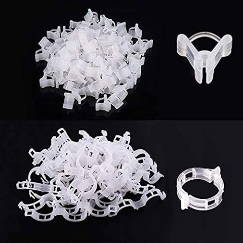 100PCS Reusable Garden Plant Clips Flower Clip and 100PCS Seedling Grafting Clip Vine clips Gardening Tools Accessories Plant Support Clips for Support Tomato Plant Stem to Grow Upright White Cover