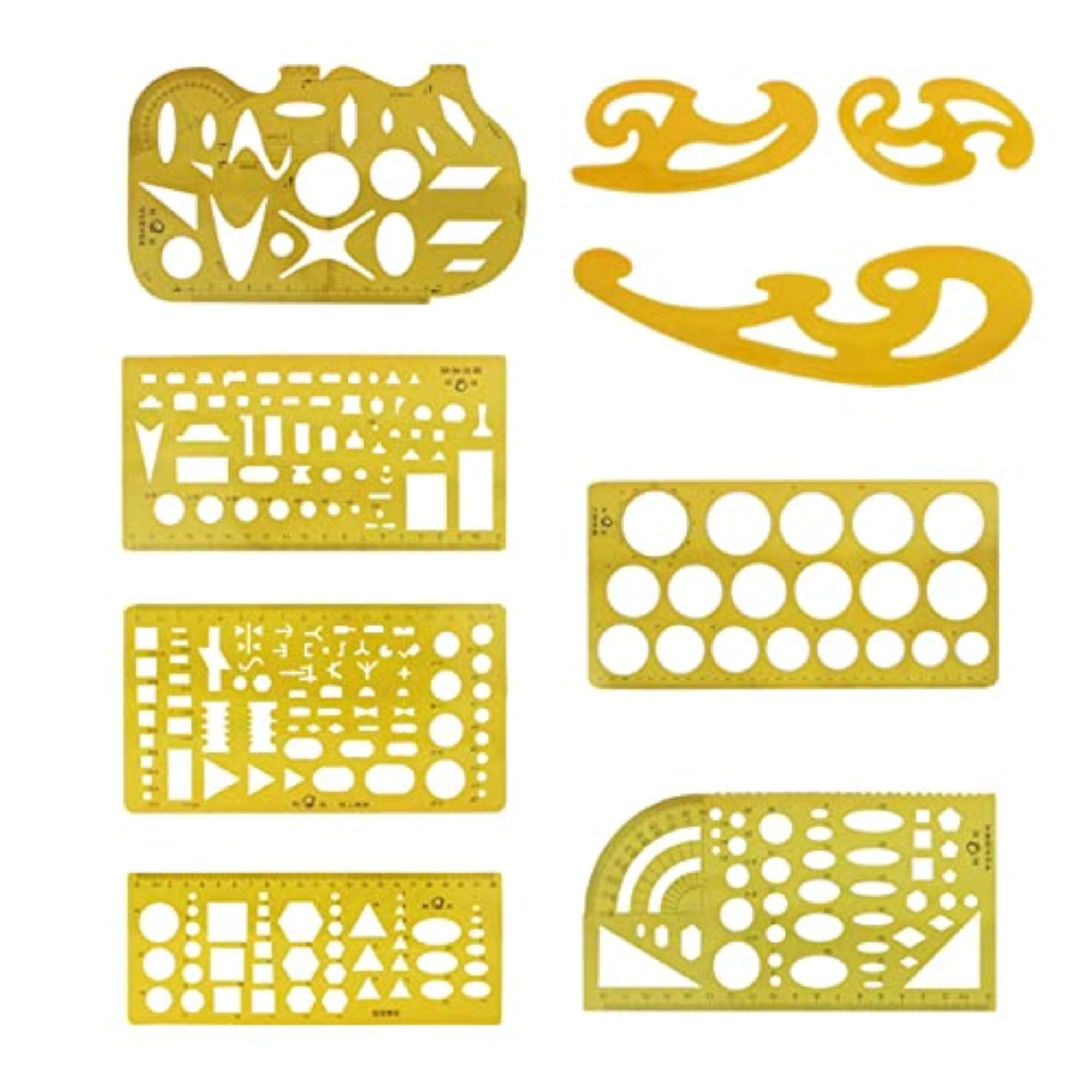 Templates Stencil Set Drafting Tools Architectural Design Ruler 9 Pieces