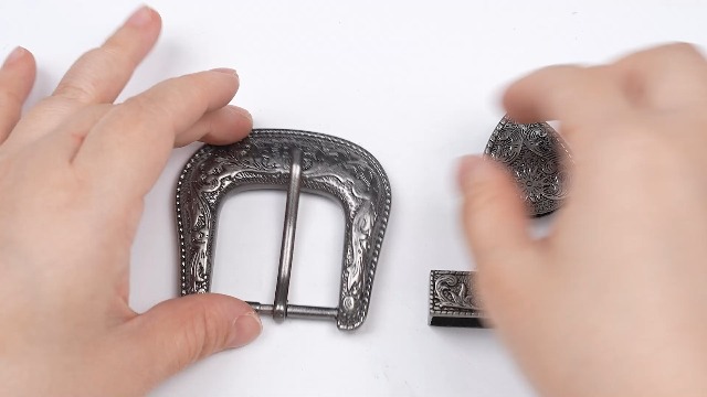 Lot De 2 Boucles De Ceinture Cowboy - Style Western Vintage Or Et Argent - 20mm, Motifs Floraux Gravés