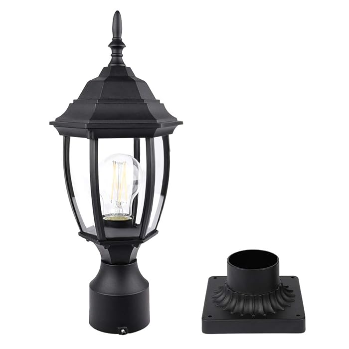 Buy PARTPHONER Outdoor Post Light with Pier Mount Base 6 Inch