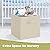 11x11 Storage Bins, Set of 4 Storage Cubes, Collapsible Cube Storage Box, Fabric Closet Organizers with Handles for Home, Office, Closet Shelf Cabinet, Bookcase, Beige