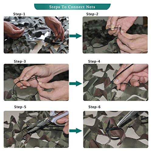210D UV-Schutz Tarnnetz, 6 * 20m Camouflage Woodland Net, reißfest, windfest, für Militär Wüsten Camping Jagd Dekoration… – Bild 8