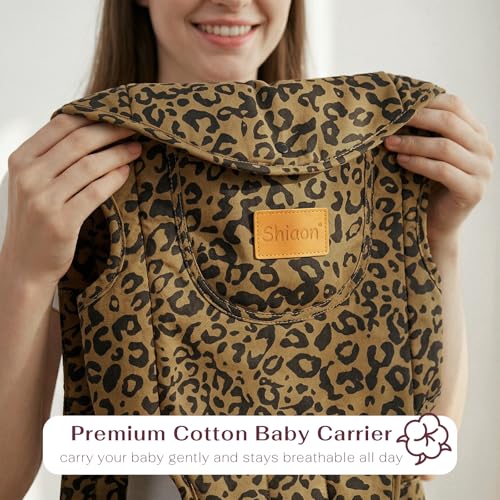 Image of Baby Carrier Newborn to Toddler(8-30lbs), Toddler Carrier Baby Holder Carrier with Adjustable Shoulder Strap, Chest Carriers, Brown Leopard Print