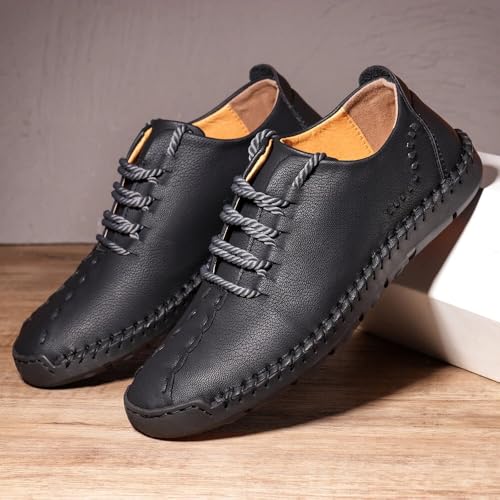 Men's Casual Loafers Leather Handmade Driving Oxford Flats Comfortable Walking Shoes Boots Business Work Office Shoes2