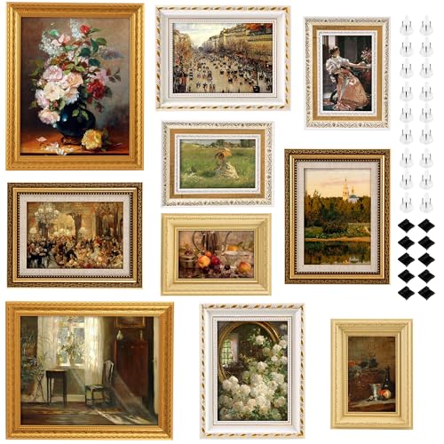 10-Pack Gold Vintage Picture Frames Set Antique Gallery Wall Frame Set