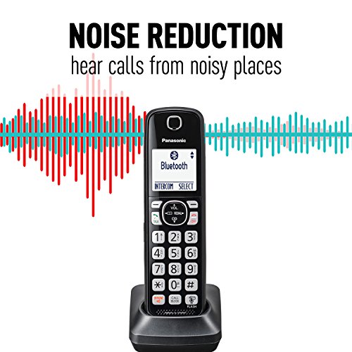 Panasonic Link2Cell Bluetooth Cordless Phone System with Voice Assistant, Call Blocking and Answering Machine. DECT 6.0 Expandable Cordless System - 5 Handsets - KX-TGF575S (Silver)