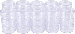 BENECREAT 30 Pack(10ml) Contenitore di Stoccaggio Vuoto Barattolo di Plastica Trasparente con Tappi a Vite per Perline, Glitter, Trucco, Cosmetici e Crema