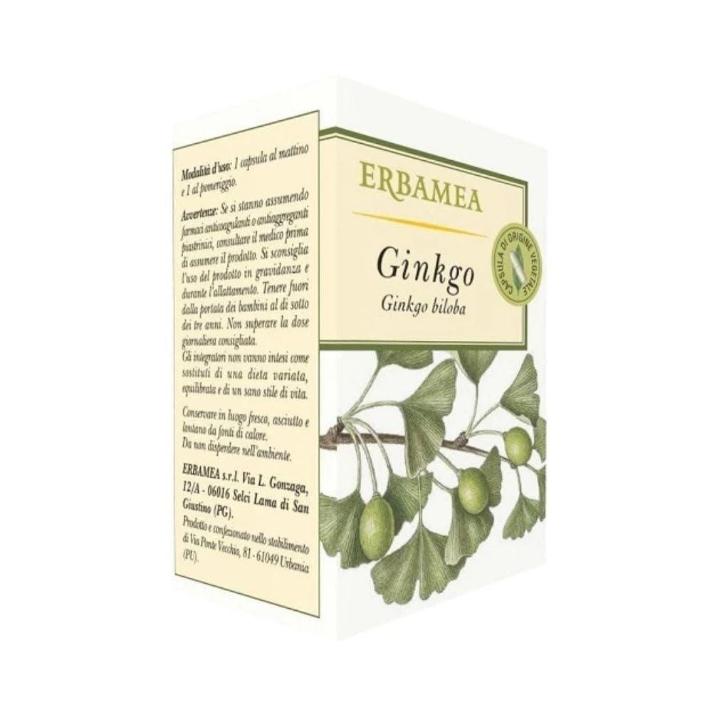 GINKGO Estratto secco 50 capsule da 473 mg Memoria,concentrazione,allergie