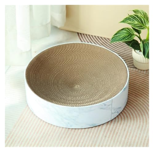 爪とぎパッド 猫スクラッチャー段ボール 2 で 1 楕円形猫スクラッチパッドボウル屋内猫用ラウンド猫スクラッチボード 室内猫用おもちゃ(J)