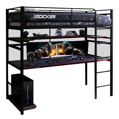 X-Rocker Battlebunk Etagenbett mit Schreibtisch, Hochbett mit Schreibtisch,...