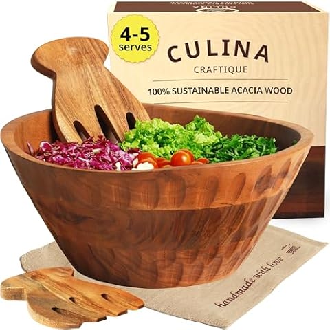 Culina Craftique Wooden Salad Bowl Set Cover