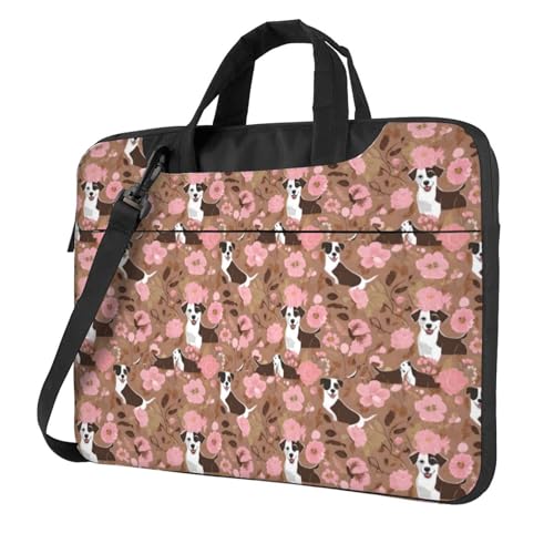 Sacoche ordinateur portable imprimé bouledogue anglais et bandoulière robuste