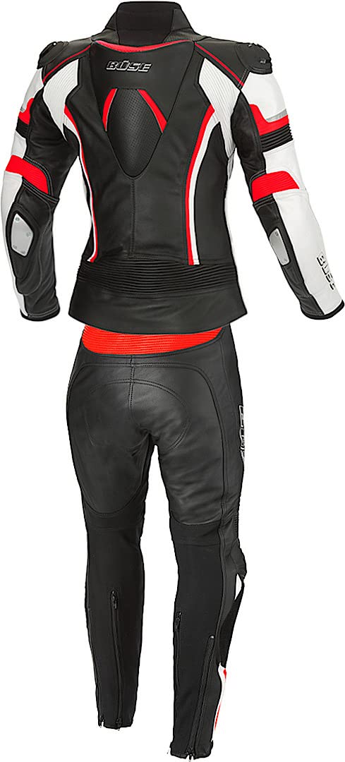 Büse Mille Dwuczęściowy damski skórzany kombinezon motocyklowy, czarny/czerwony, 34