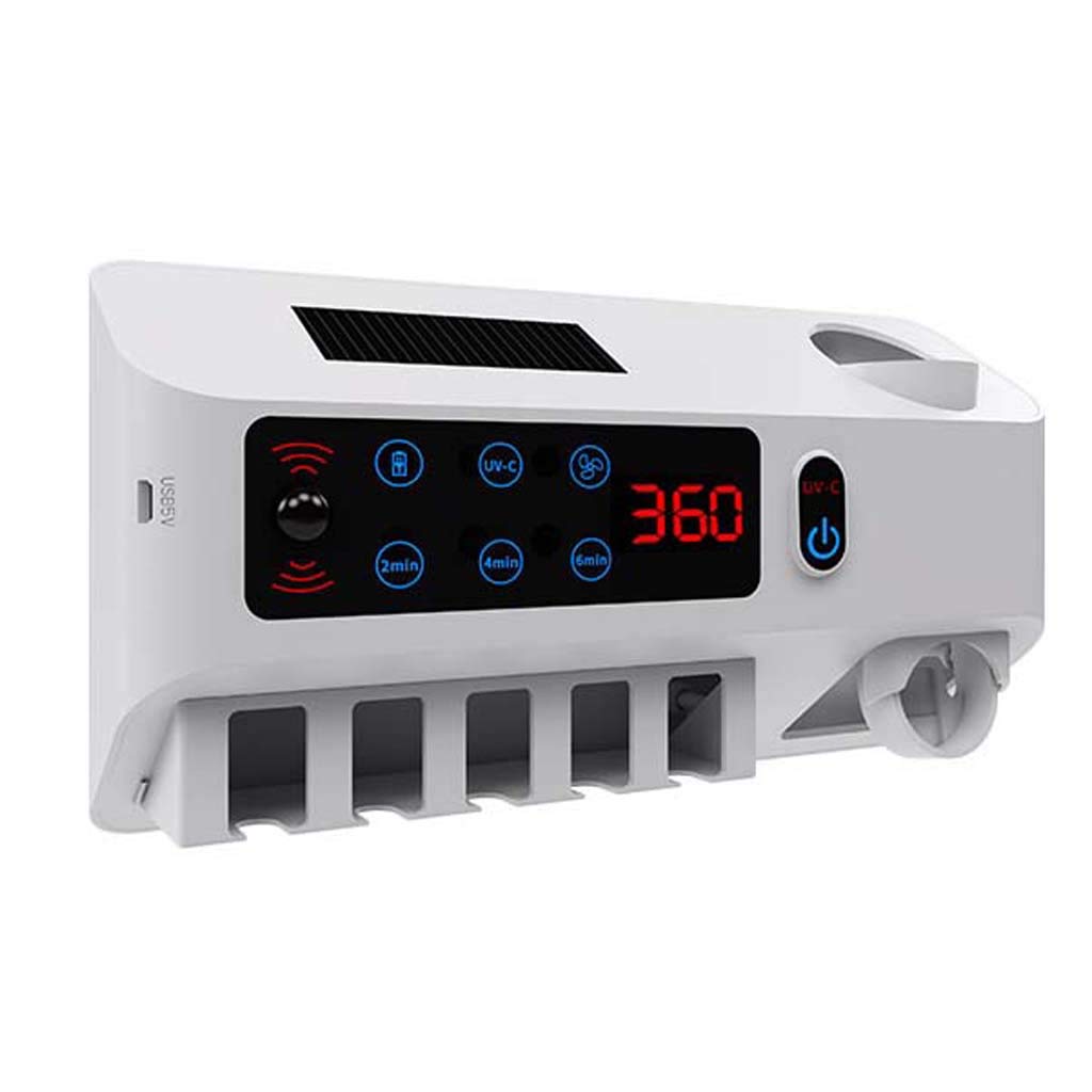 TJH Esterilizador de Cepillo de Dientes UV Inteligente, Esterilizar y secar bastidores de cepillos de Dientes para baño, Set de Vasos de Dientes eléctricos de Pared -Cuidar la Salud bucal