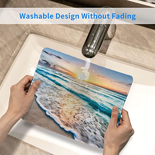 Bzu Beach Mouse Pad,[ 20% Larger] Mouse Pad With Stitched Edge,Square Small Mouse Pad Gaming,Waterproof Non-Slip Mouse Mat For Computer, Desk, Home&Office #TOP5