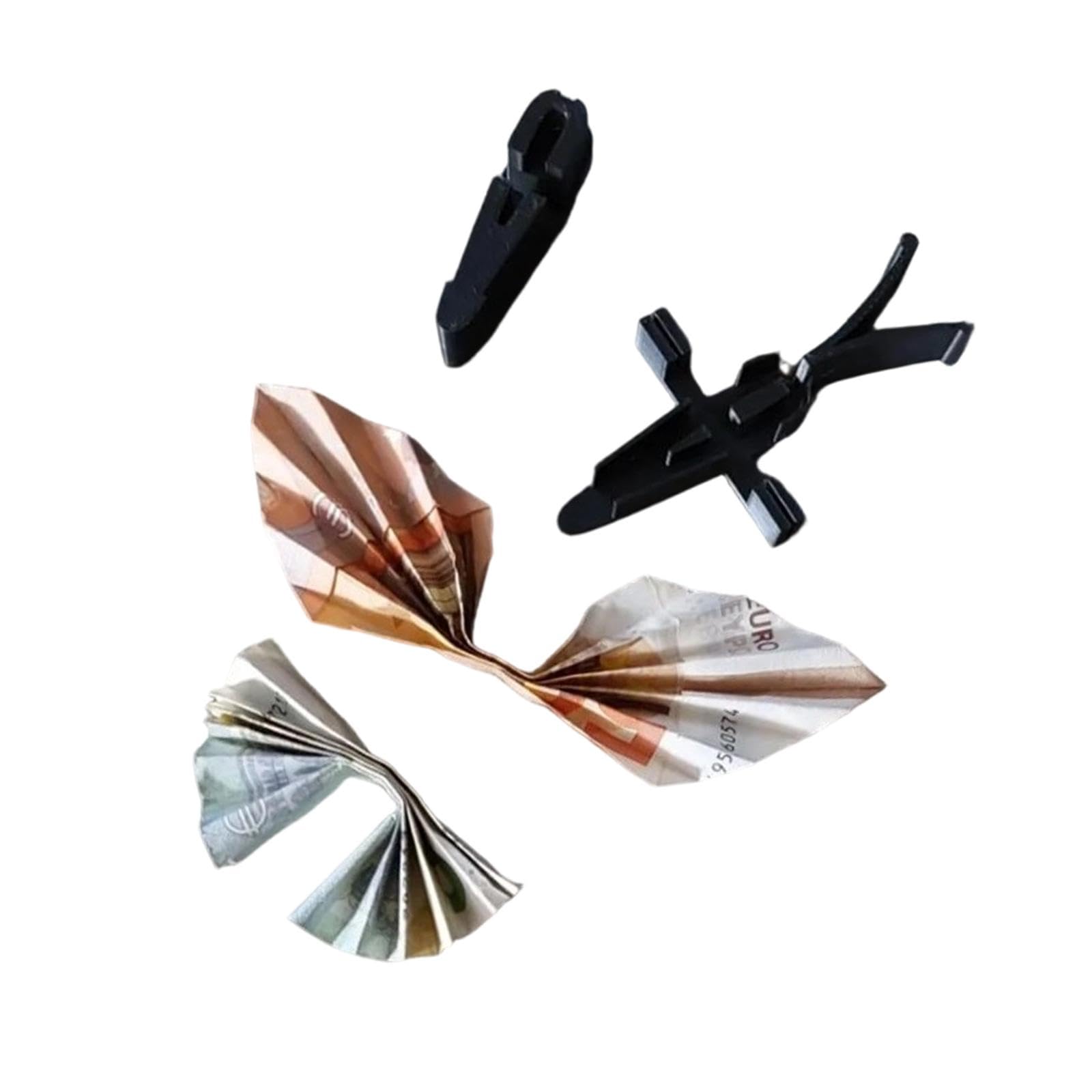 MERISHOPP Butterfly Shaped Cash Paper Clip Simple Decorative Christmas Cash Gift Clamp Black