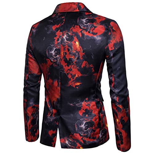 Mens Printed Tux Dress Suit Jacket Slim Fit One Button Floral Blazer Stylish Dinner Wedding Party Sport Coat2