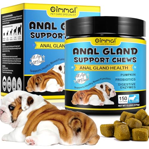 Anal Gland Chews for Dogs, 150 Chews with Pumpkin, Digestive Enzymes & Probiotics - Daily Support for Healthy Anal Gland Function, Bowel Health & Digestive Comfort - Beef Flavour Soft Treats Anal Gland Chews for Dogs, 150 Chews with Pumpkin, Digestive Enzymes & Probiotics - Daily Support for Healthy Anal Gland Function, Bowel Health & Digestive Comfort - Beef Flavour Soft Treats