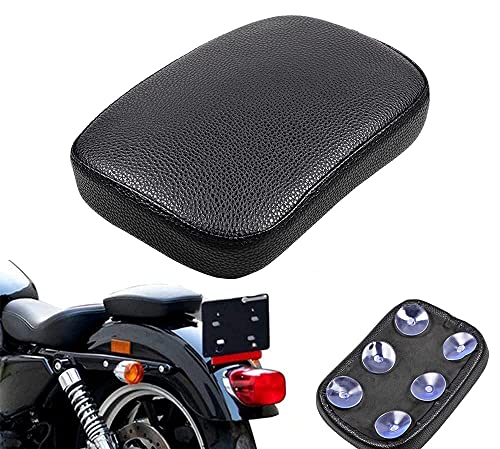 Oumurs Pillion Pad 6 Suction Cup Motorcycle Passenger Pad Seat Compatible With Harley Softail Touring Sporster Xl 883 1200 Chopper Dyna Rear Solo Seat Cushion Texture Synthetic Leather Rectangle Pad #TOP11