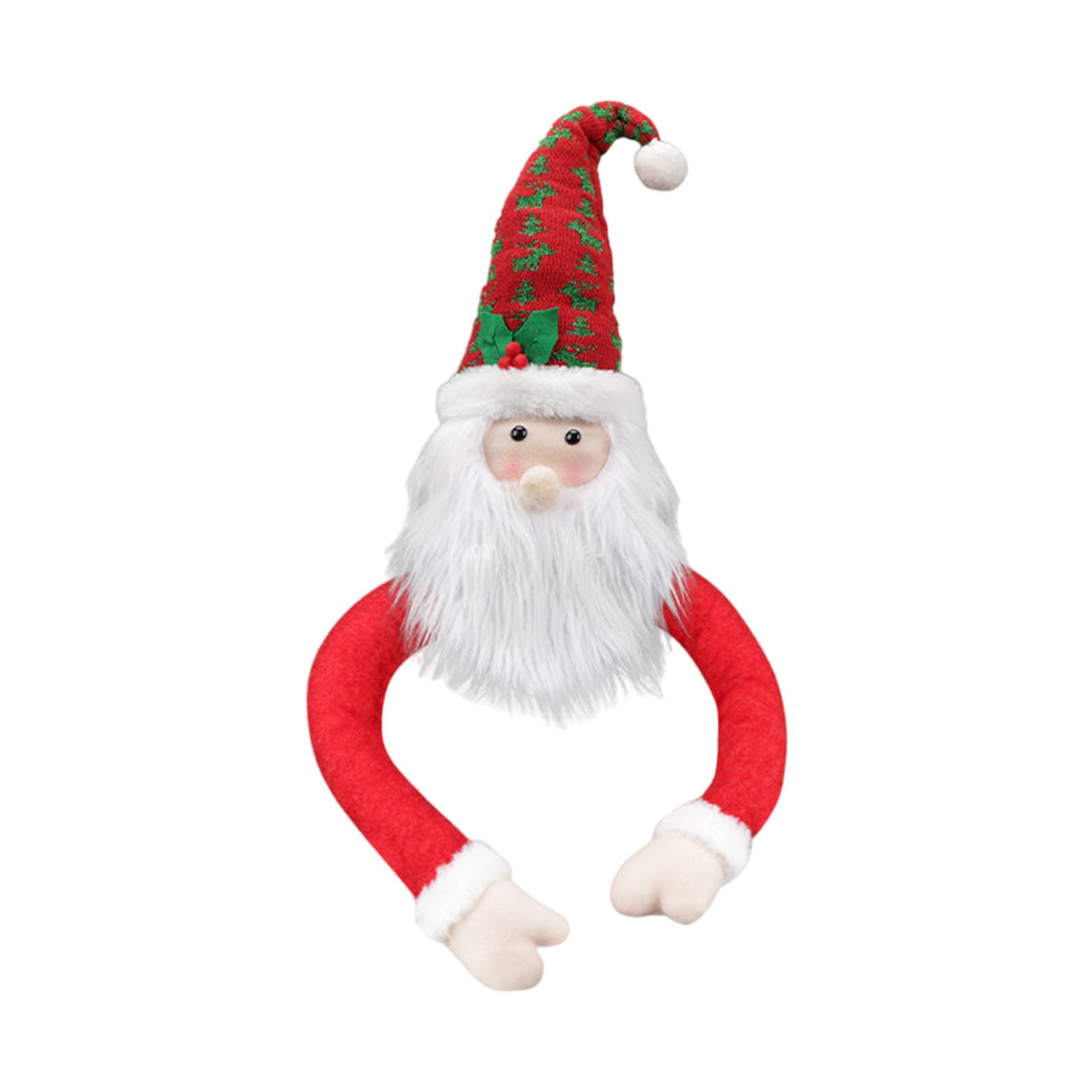 Tsophreniq Santa/Snowman/Elfs Hug Christmas Tree Toppers Iron Art Festival Home Adornment Parties Decoration for Indoor/Outdoor Use Holiday Decoration