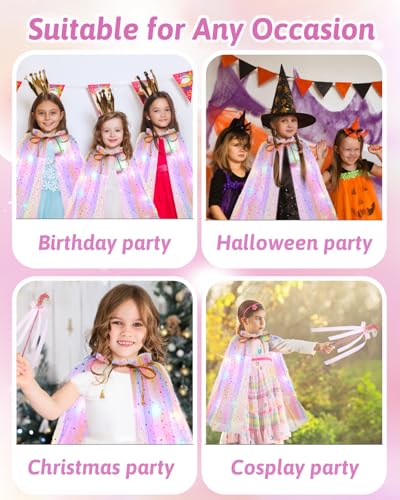 Anpro Princess Dress Up Clothes Cape, Light Up Girls Costume Cape2