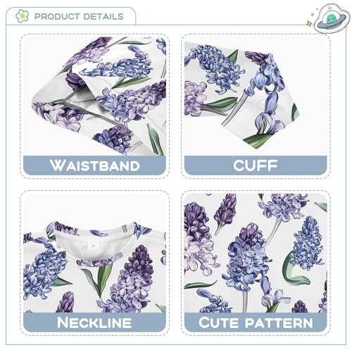 JUNZAN Aesthetic Hyacinths White Kids Girls Sweatshirts Hoodies Fleece Tops Clothing Shirts Sports 4T3