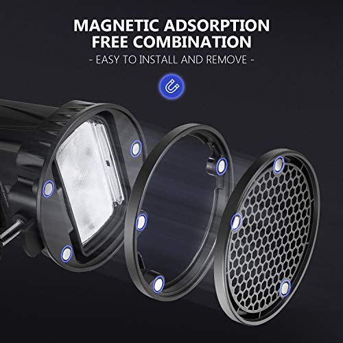 Image of NEEWER Flash Speedlite Accessories Kit with Magnetic Flash Bracket Adapter, Dome Diffuser, Grid, 4 Color Filters for NEEWER Q3 Strobe TT560 NW600 NW620 NW635II NW645II NW665 NW670 NW700 750II, NS-HC