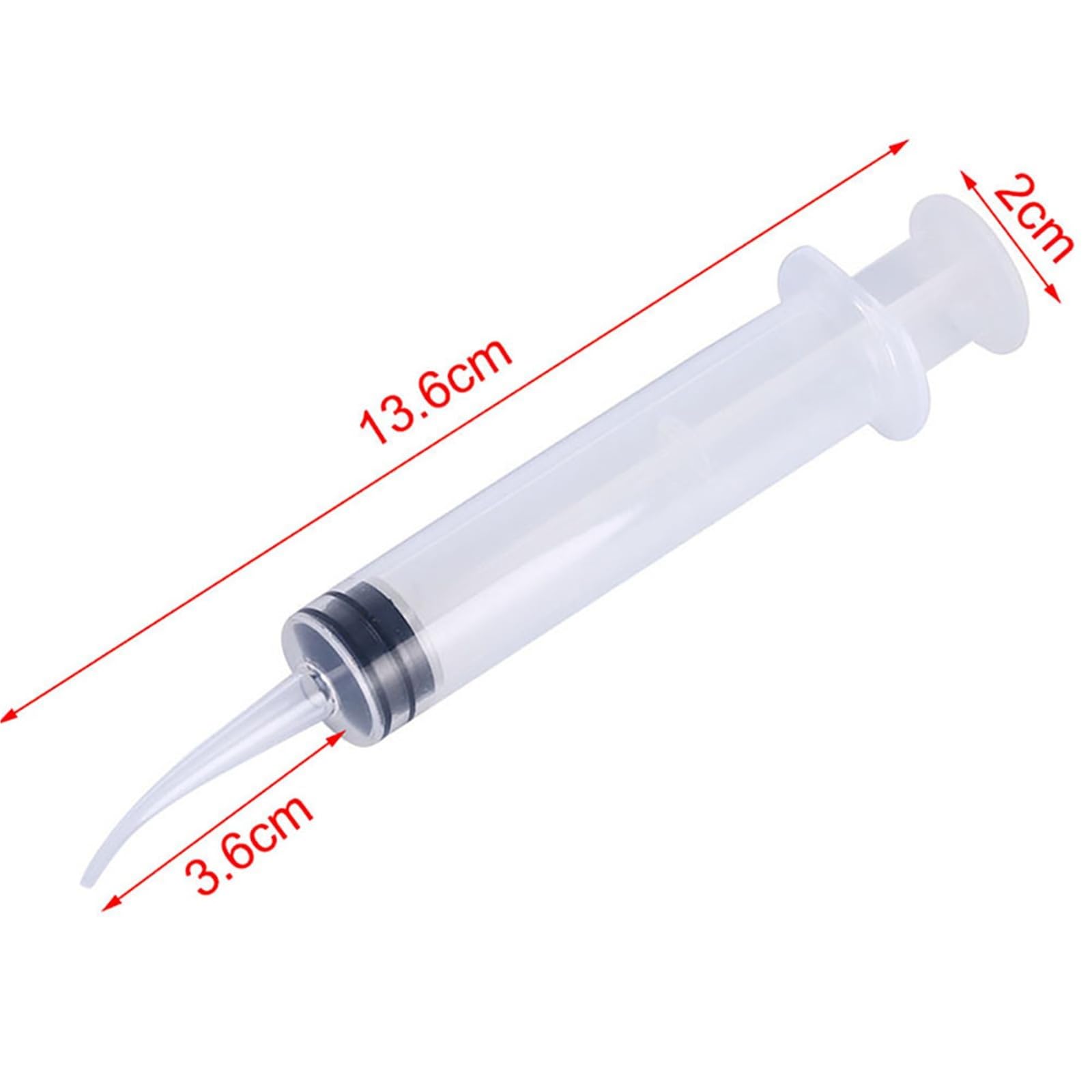 Siringa per irrigazione dentale monouso da 50 pezzi da 12 ml con punta curva da 1,9 mm, strumento dentale sterile per procedura canalare(1.9mm With scale)