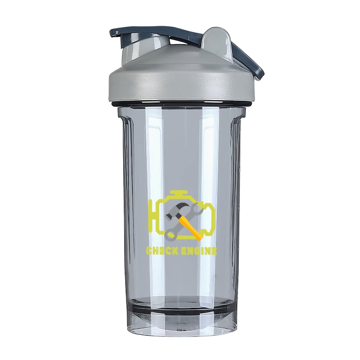 Check Engine Light Mechanic Auto Repair 3 18 Ounce Shaker Bottle Drink Mixer Leak-proof Pre Workout Protein Shakes Meal Replacement Shakes Bottles 500ML/18 Oz Gray