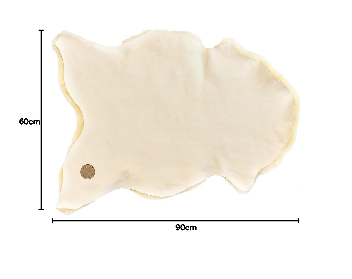 Vanuba - Tapis Naturel en véritable Peau de Mouton 90-100 cm, Doux et Chaud pour séjour, Descente de lit ou Coin Cosy - Confort et décoration chaleureuse