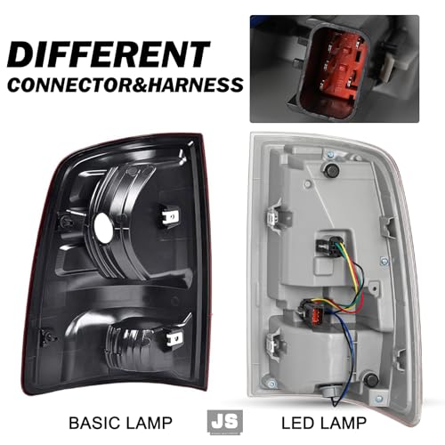Image of JSBOYAT LED Tail Lights Assembly Pair Compatible With 2013-2018 Dodge Ram 1500 /2014-2018 Dodge Ram 2500 3500 Rear Tail Lamp Replacement Black Lens