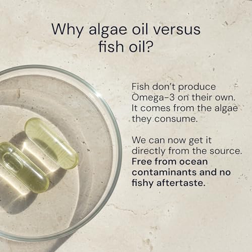 Image of Blueprint Bryan Johnson Omega-3 - Vegan Algae Omega 3 Supplement with EPA /DHA - 800mg Plant-Based for Brain, Heart & Joint Support - High Absorption Triglyceride Form - 1:1 EPA /DHA