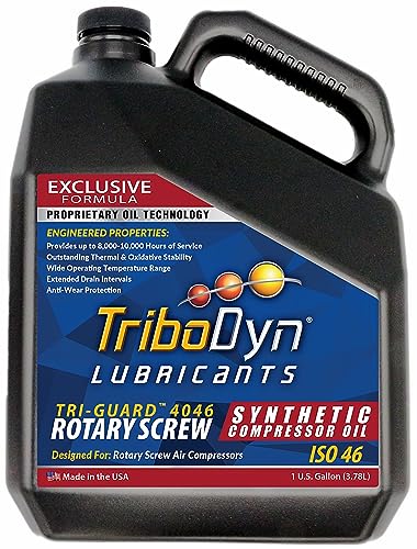 TriboDyn TriGuard 4046 ISO 46 PAO Rotary Screw Synthetic Air Compressor Oil (1 Gallon)