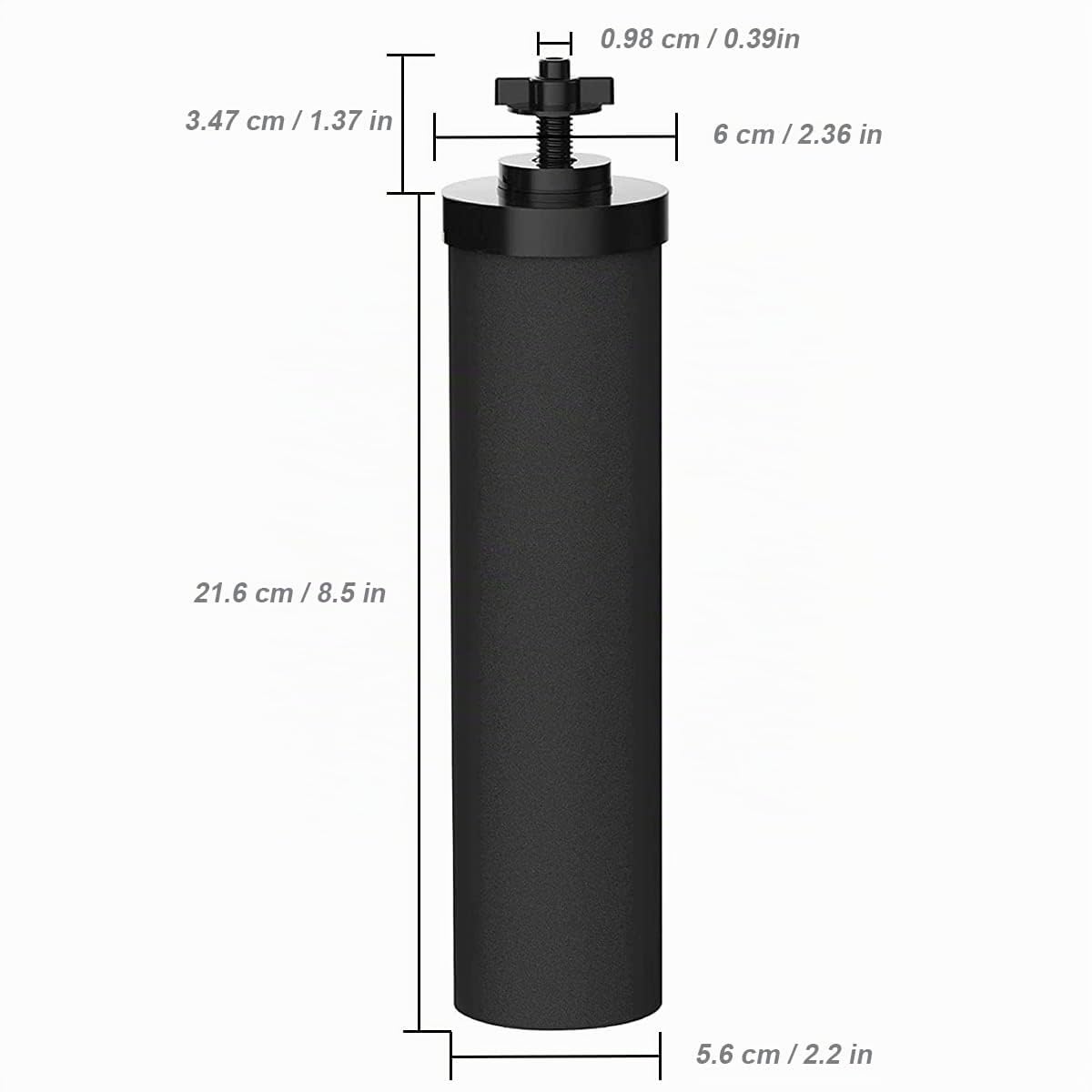 Huining 2 filtri per acqua nera, sistema di filtraggio dell'acqua a gravità per uso domestico, compatibile con Berkey