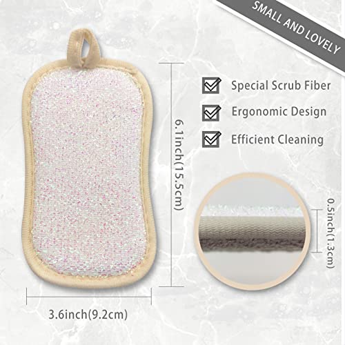 Image of Kitchen Scrub Sponges, Heavy Duty Cleaning Non-Scratch Scrub Sponge, Reusable Microfiber Sponge for Household Cleaning, Random Colors (More)