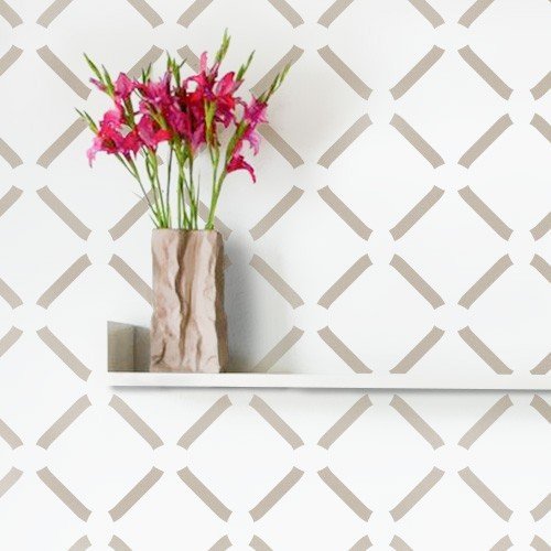 TODO STENCIL Home Decor Geométrico 016 Rombos, Medidas: Stencil 50 x 70 cm - Diseño 48 x 68 cm