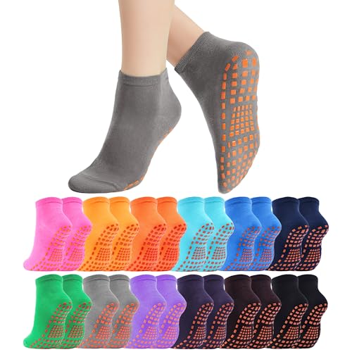 Image of jeuhut Footies Socks with Grips for Women Non Slip Slipper Socks with Grippers Grippy Sock Woman for Yoga Pilates Hospital
