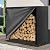 Kendane 4FT Firewood Rack Outdoor with Cover, Heavy Duty Adjustable Firewood log Storage & Holder, Wood Pile Lumber Storage Rack Stacking Outside for Courtyard Patio.