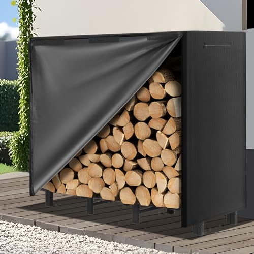 Kendane 4FT Kaminholzregal Aussen Metall Feuerholz Aufbewahrung – Holzlager Außen Wetterfest Brennholzregal Outdoor Außen Garten, Holzregal & Holzunterstand Draußen (122x39.5x100cm,Schwarz) Kendane 4FT Kaminholzregal Aussen Metall Feuerholz Aufbewahrung – Holzlager Außen Wetterfest Brennholzregal Outdoor Außen Garten, Holzregal & Holzunterstand Draußen (122x39.5x100cm,Schwarz)