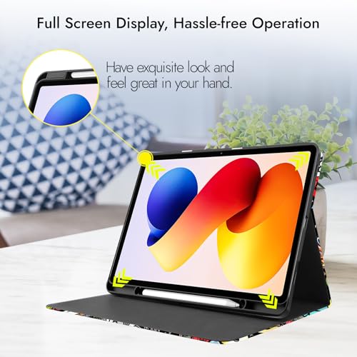Image of Robustrion Cover for Redmi Pad 2 Pro 12.1 inch Cover Case with [Pencil Holder], Folio Cover Case for Redmi Pad 2 Pro Tablet Cover [Auto Sleep Wake Support] - Hippy