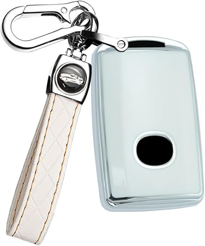 ontto Funda para llavero de automóvil de 4 botones con borde plateado, apta para Mazda 3, Hatchback CX-5, CX-50, CX-3, CX-30, 2020 en adelante,