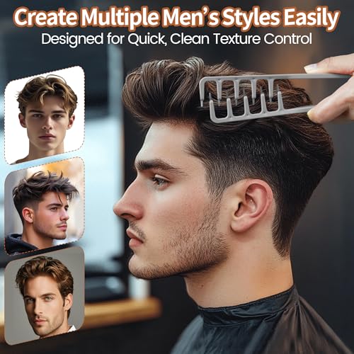 Peine texturizador pack de 2 diseño voluminoso gris miniatura 4
