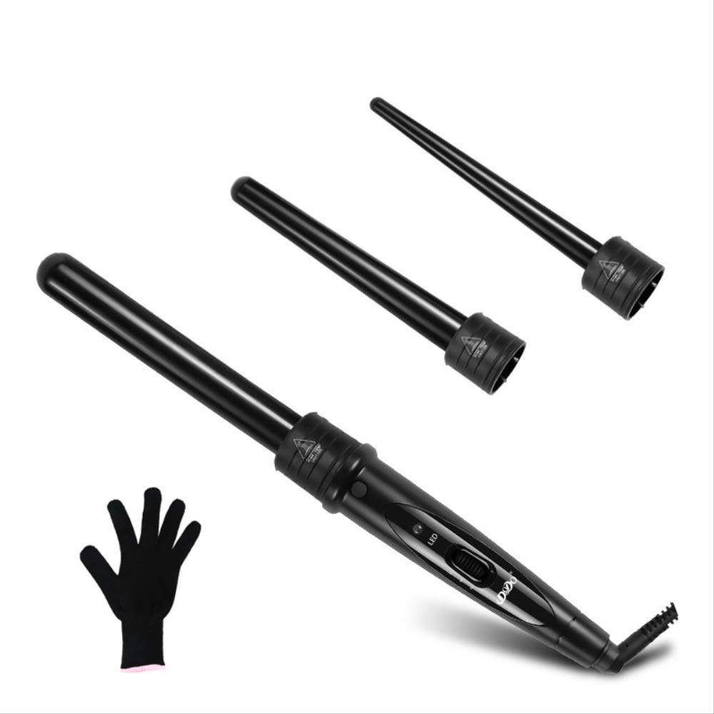 Multifunctional 3 In 1 Curling Iron Ceramic Perm Stick Tube Change Set Curling Hair Straight Hair Hairdressing Tools black